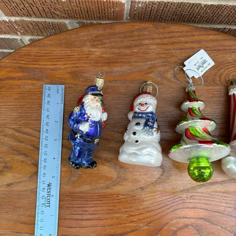 Bundle of Christmas Glass Vintage Tree Ornaments Set of 4